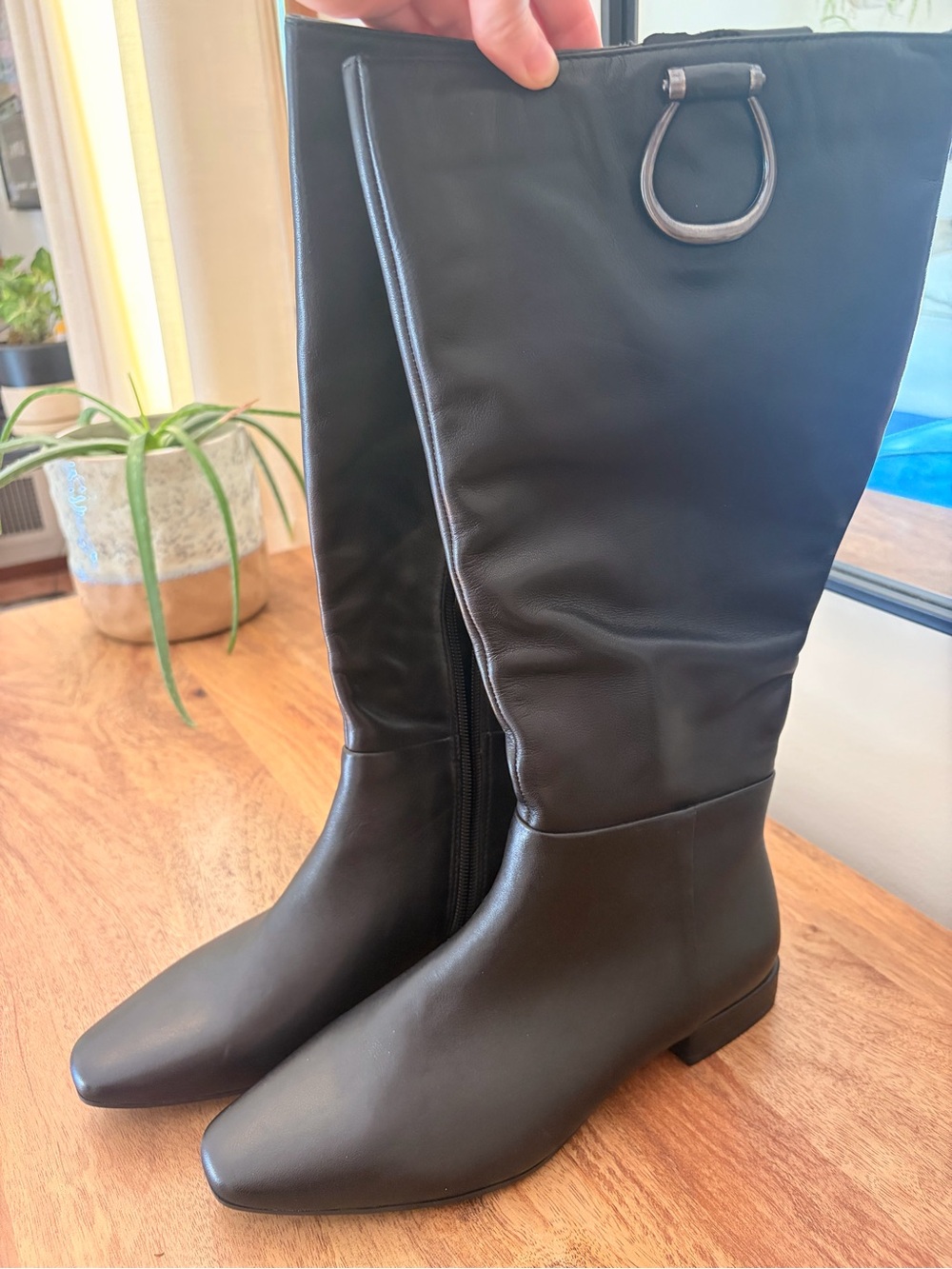 Naturalizer Black Knee-High Ring-Accent Heeled Boots
